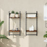 2-Tier Wall Shelves With Bars 2 Pcs