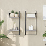 2-Tier Wall Shelves With Bars 2 Pcs