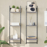 2-Tier Wall Shelves With Bars 2 Pcs