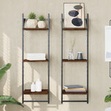 2-Tier Wall Shelves With Bars 2 Pcs