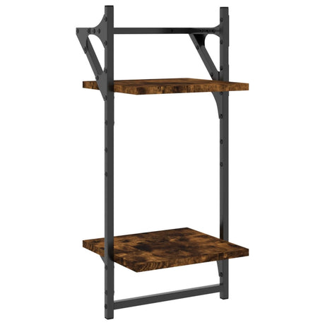 4 Piece Wall Shelf Set With Bars Engineered Wood