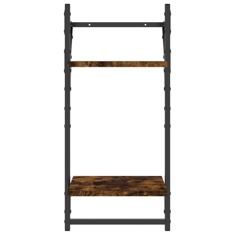4 Piece Wall Shelf Set With Bars Engineered Wood
