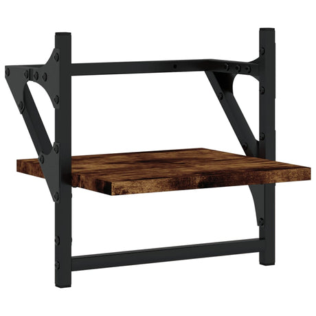 4 Piece Wall Shelf Set With Bars Engineered Wood