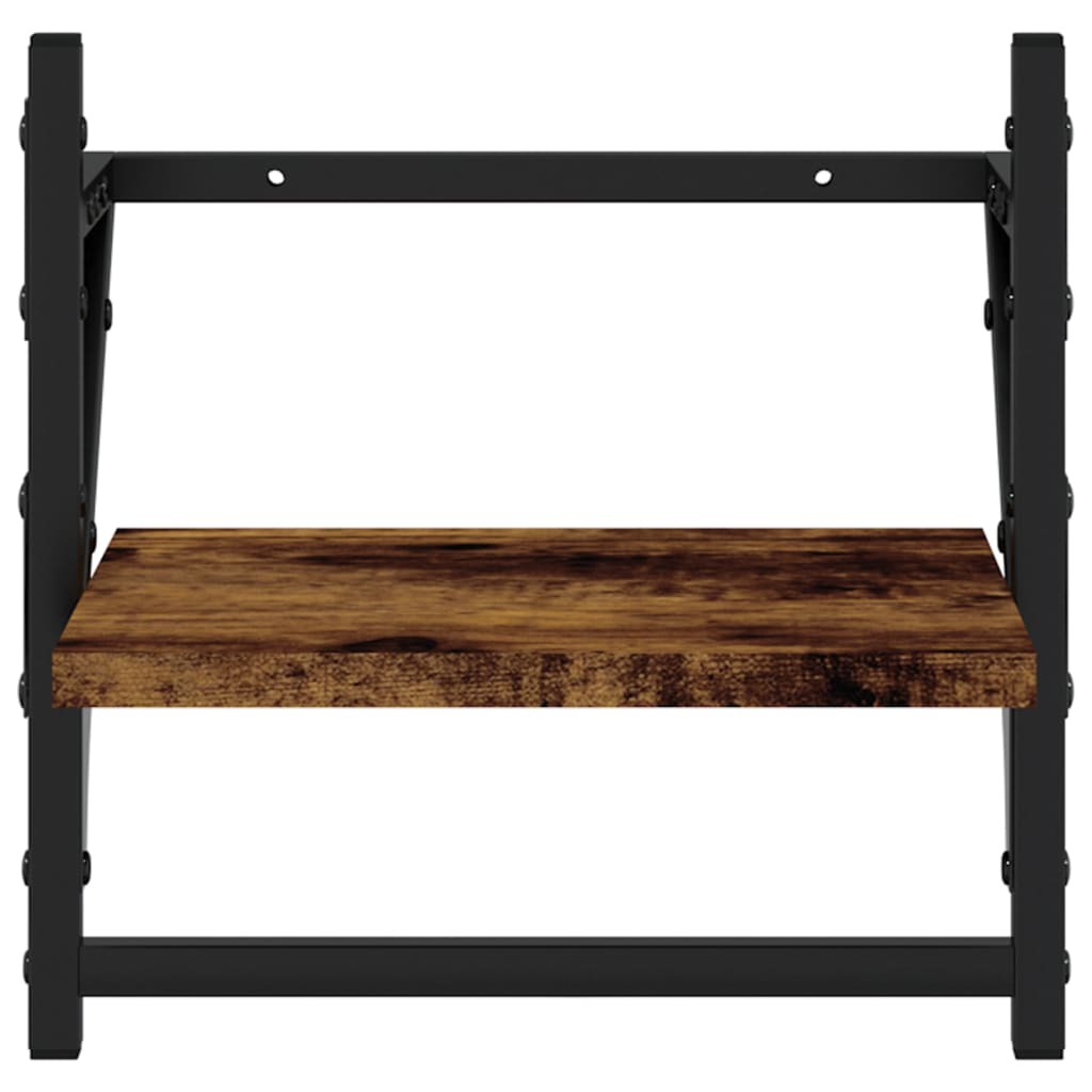 4 Piece Wall Shelf Set With Bars Engineered Wood