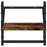 4 Piece Wall Shelf Set With Bars Engineered Wood