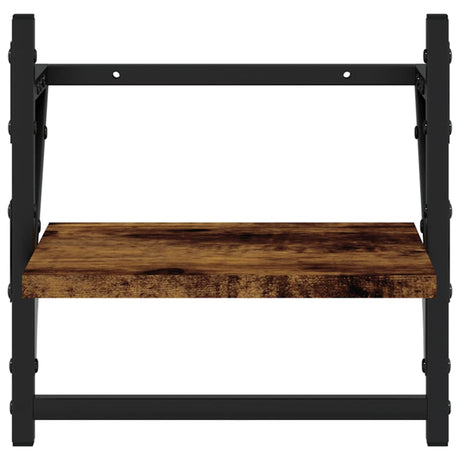 4 Piece Wall Shelf Set With Bars Engineered Wood