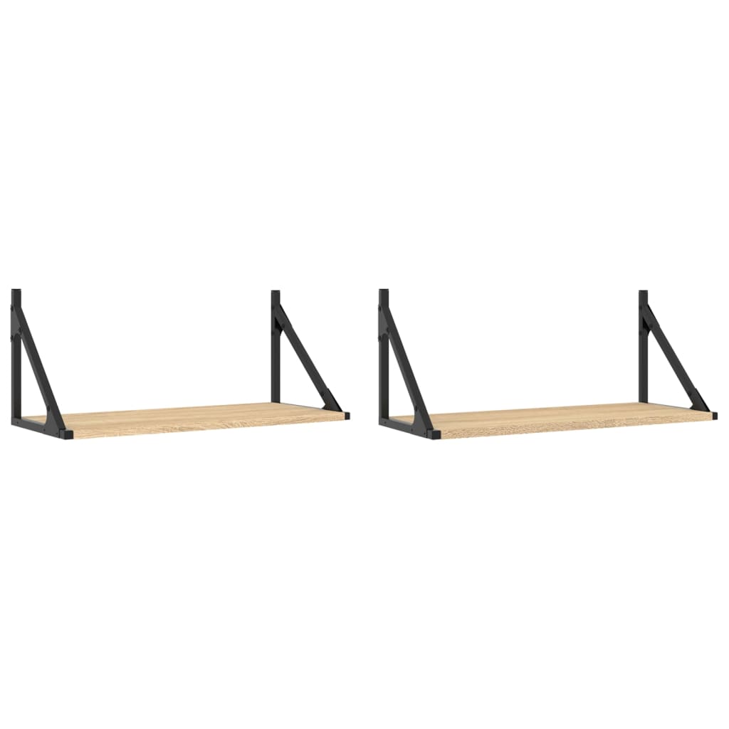 Wall Shelves 2 Pcs Engineered Wood