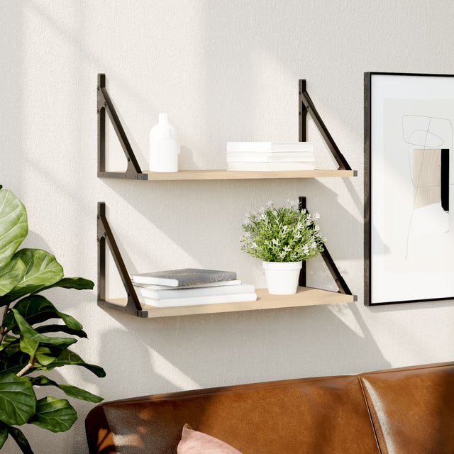 Wall Shelves 2 Pcs Engineered Wood