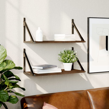 Wall Shelves 2 Pcs Engineered Wood