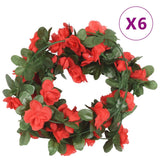 Christmas Flower Garlands 6 Pcs Spring Rose 250 Cm