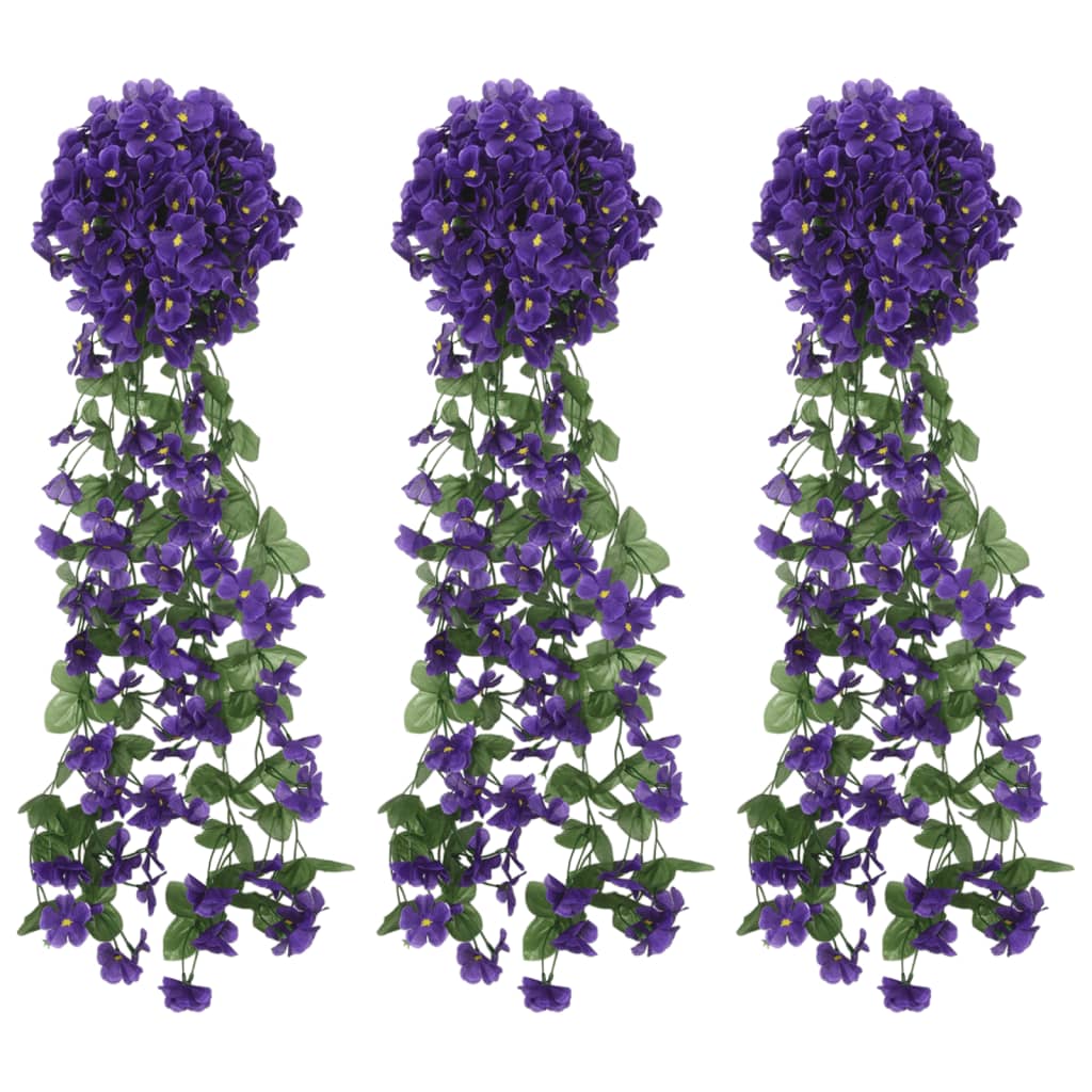 Christmas Flower Garlands 3 Pcs 85 Cm