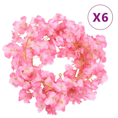 Christmas Flower Garlands 6 Pcs 180 Cm