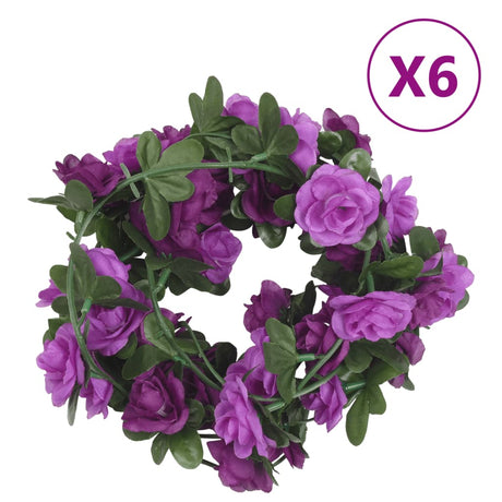 Christmas Flower Garlands 6 Pcs 240 Cm