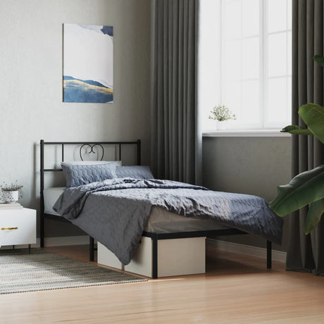 Metal Bed Frame Without Mattress With Footboard 90X190Cm
