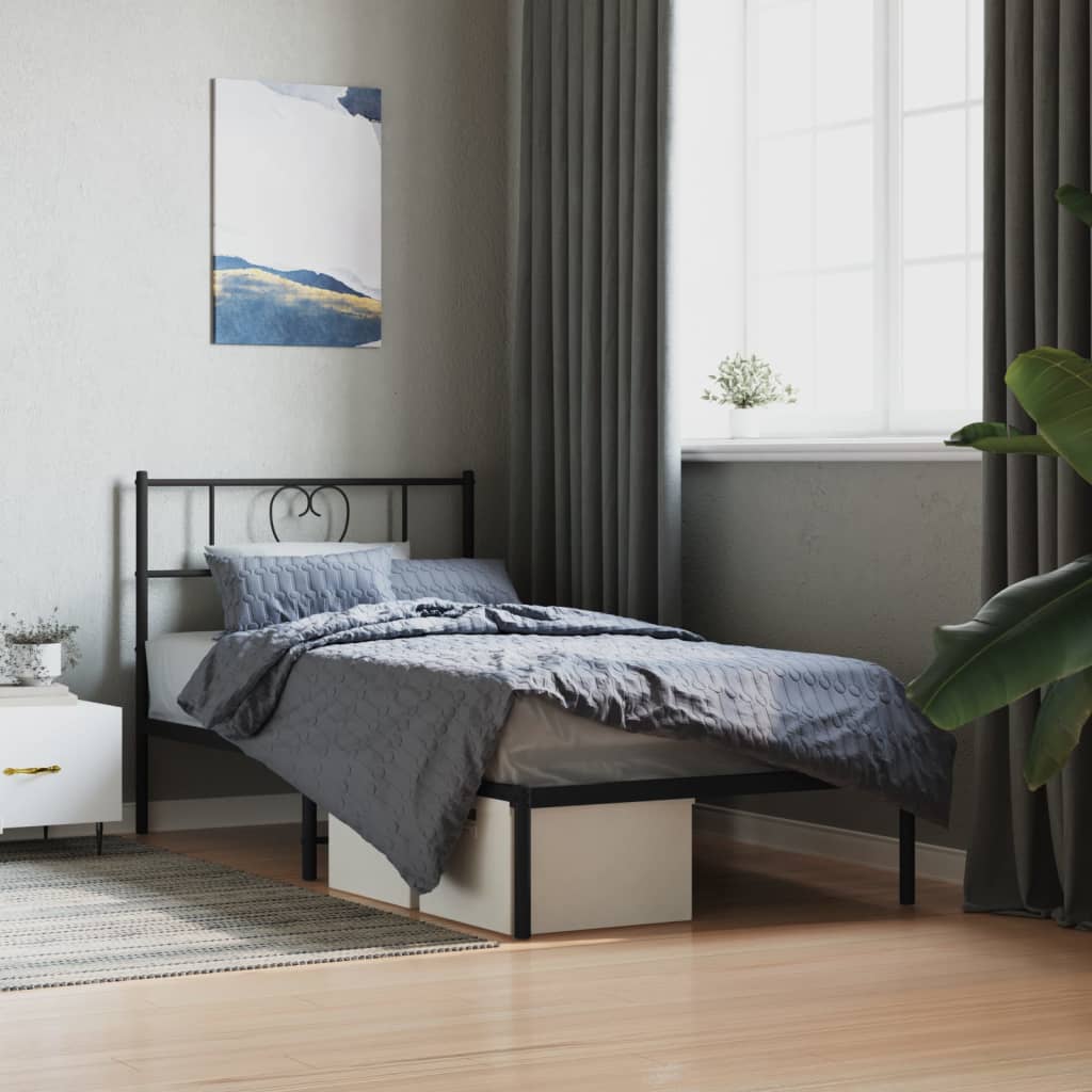 Metal Bed Frame Without Mattress With Footboard 90X190Cm