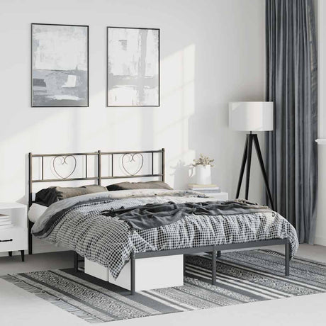 Metal Bed Frame Without Mattress With Footboard 90X190Cm