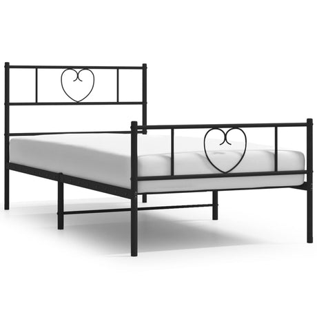 Metal Bed Frame Without Mattress With Footboard 90X190Cm