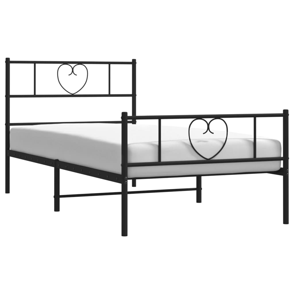 Metal Bed Frame Without Mattress With Footboard 90X190Cm