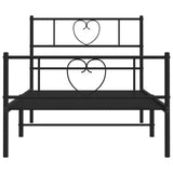 Metal Bed Frame Without Mattress With Footboard 90X190Cm