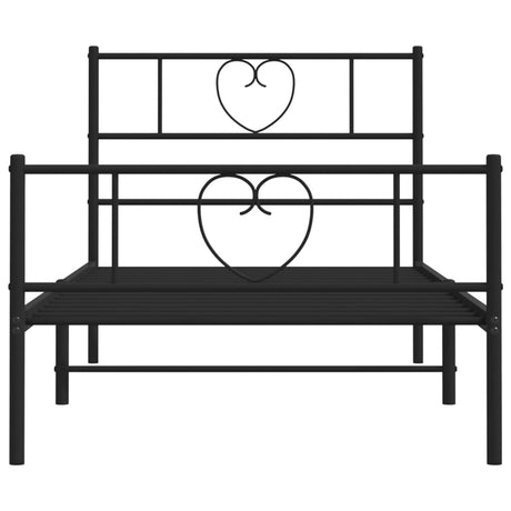 Metal Bed Frame Without Mattress With Footboard 90X190Cm