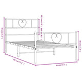 Metal Bed Frame Without Mattress With Footboard 90X190Cm