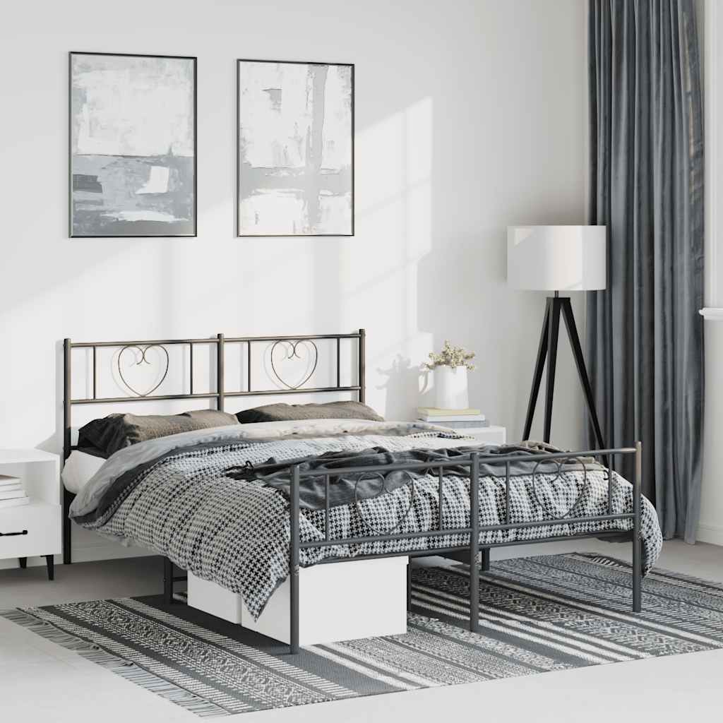 Metal Bed Frame Without Mattress With Footboard 90X190Cm