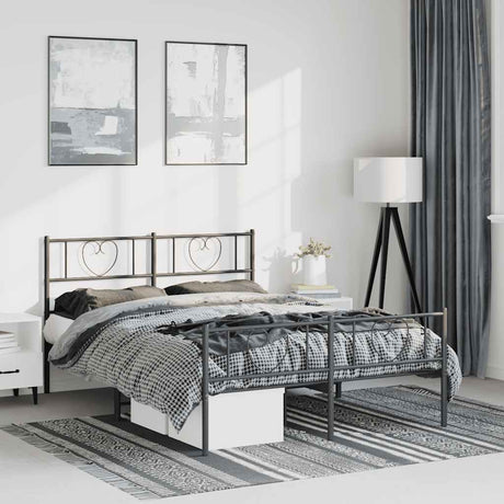 Metal Bed Frame Without Mattress With Footboard 90X190Cm