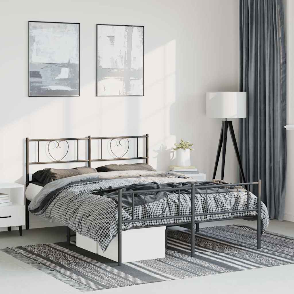 Metal Bed Frame Without Mattress With Footboard 90X190Cm