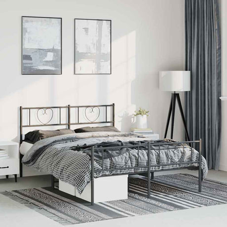 Metal Bed Frame Without Mattress With Footboard 90X190Cm