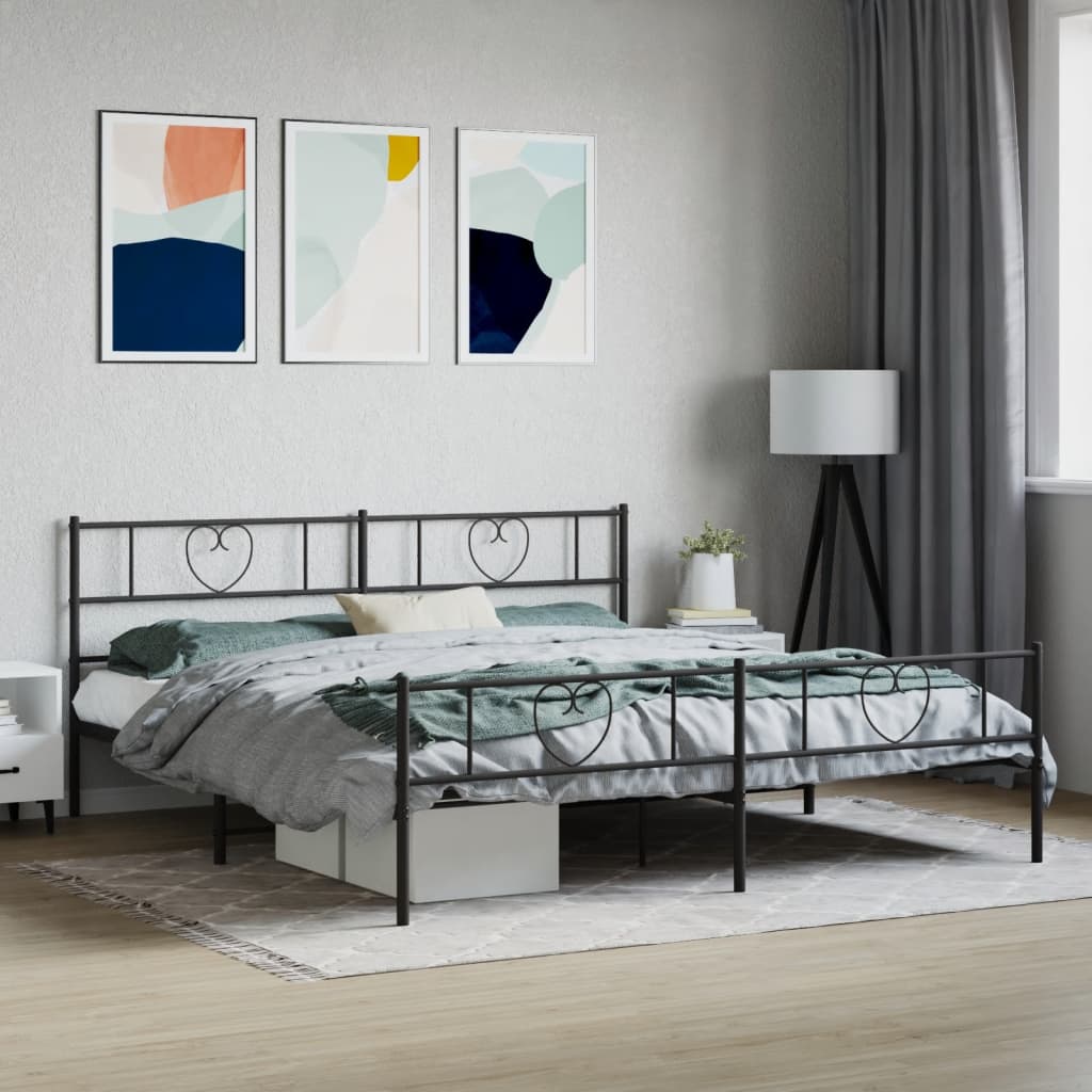 Metal Bed Frame Without Mattress With Footboard 90X190Cm