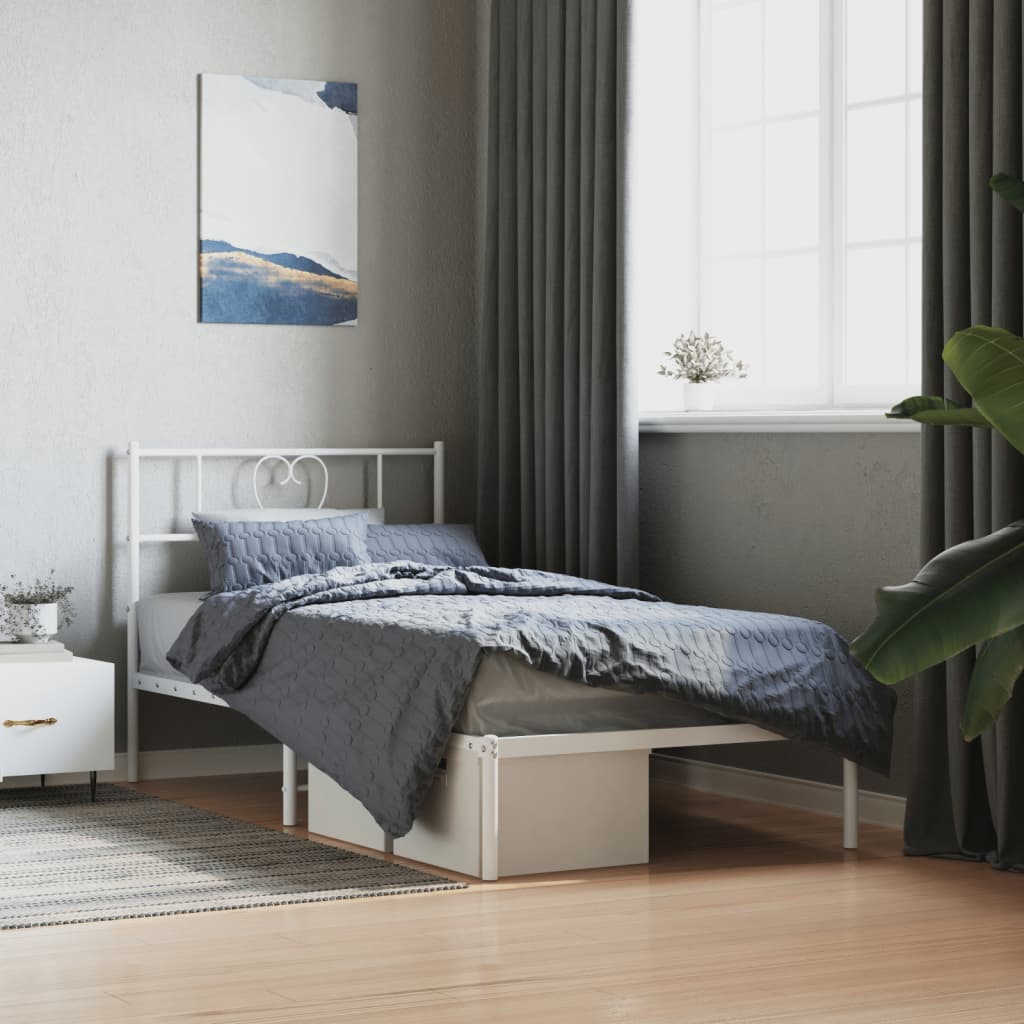 Metal Bed Frame Without Mattress With Footboard 90X190Cm