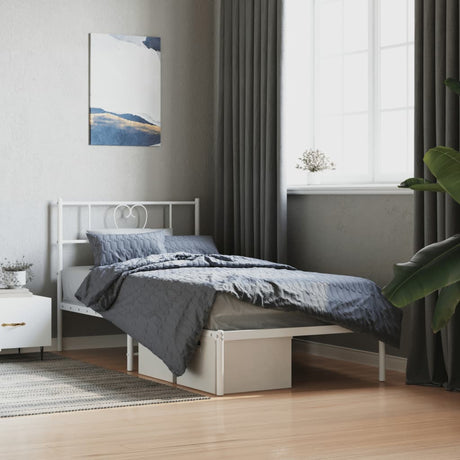 Metal Bed Frame Without Mattress With Footboard 90X190Cm