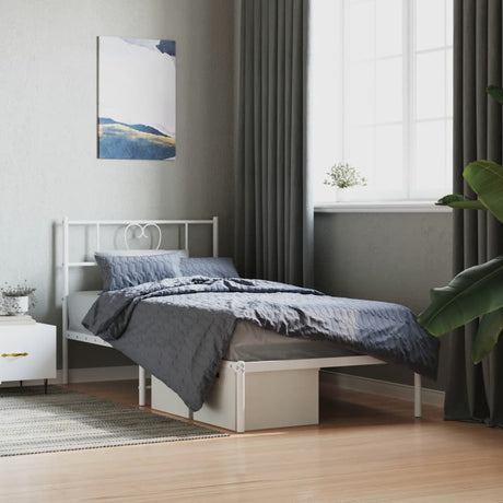 Metal Bed Frame Without Mattress With Footboard 90X190Cm