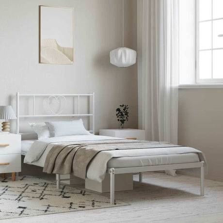 Metal Bed Frame Without Mattress With Footboard 90X190Cm