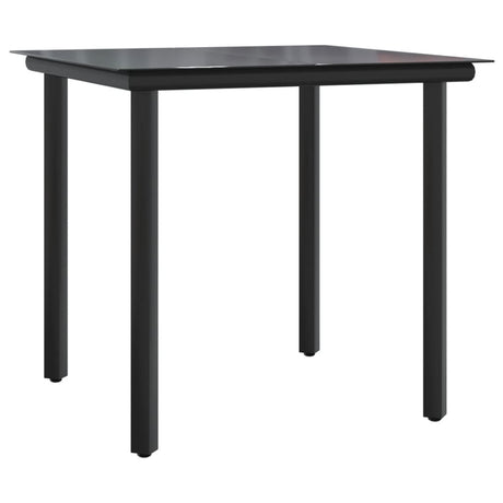 3 Piece Garden Dining Set Black Steel And Textilene