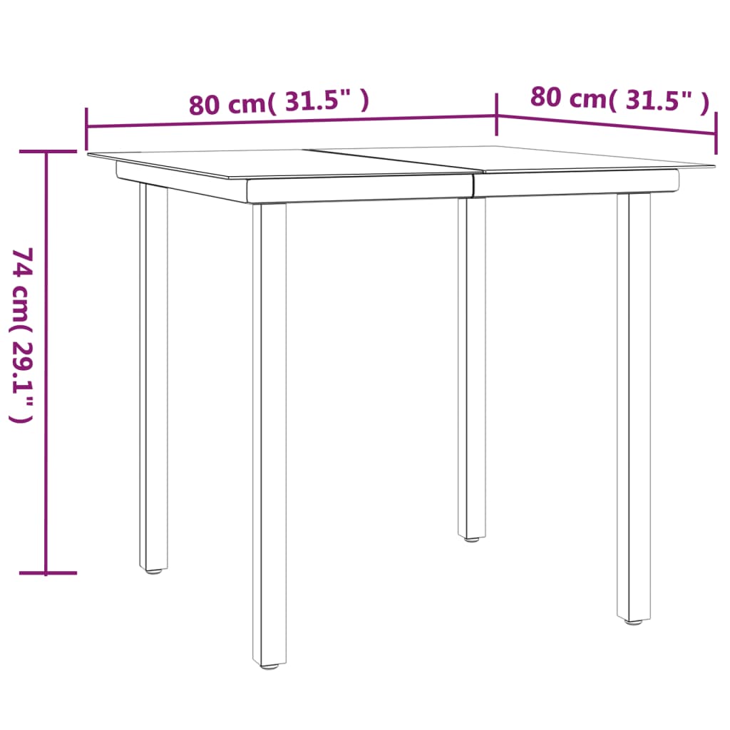 3 Piece Garden Dining Set Black Steel And Textilene