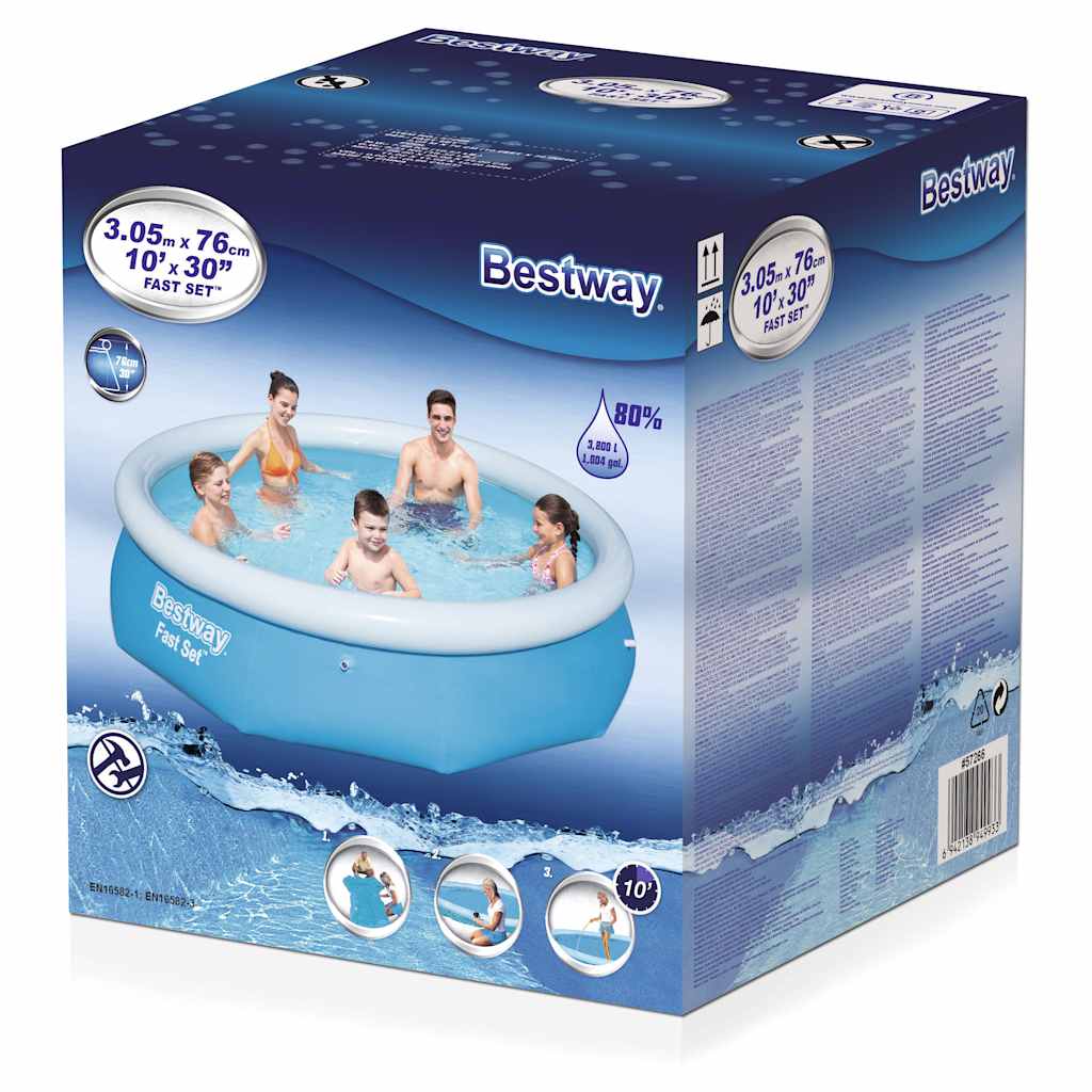 Bestway Fast Set Inflatable Swimming Pool Round 305X76 Cm 57266