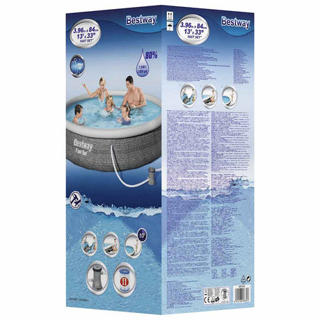 Bestway Fast Set Inflatable Pool Set With Pump 396X84 Cm