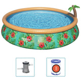 Bestway Fast Set Inflatable Paradise Palms Pool Set 457X84 Cm