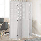 Room Divider 3 Panels White Solid Wood Paulownia