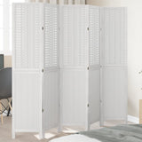 Room Divider 3 Panels White Solid Wood Paulownia