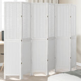 Room Divider 3 Panels White Solid Wood Paulownia