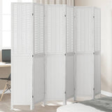 Room Divider 3 Panels White Solid Wood Paulownia