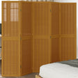 Room Divider 4 Panels Brown Solid Wood Paulownia