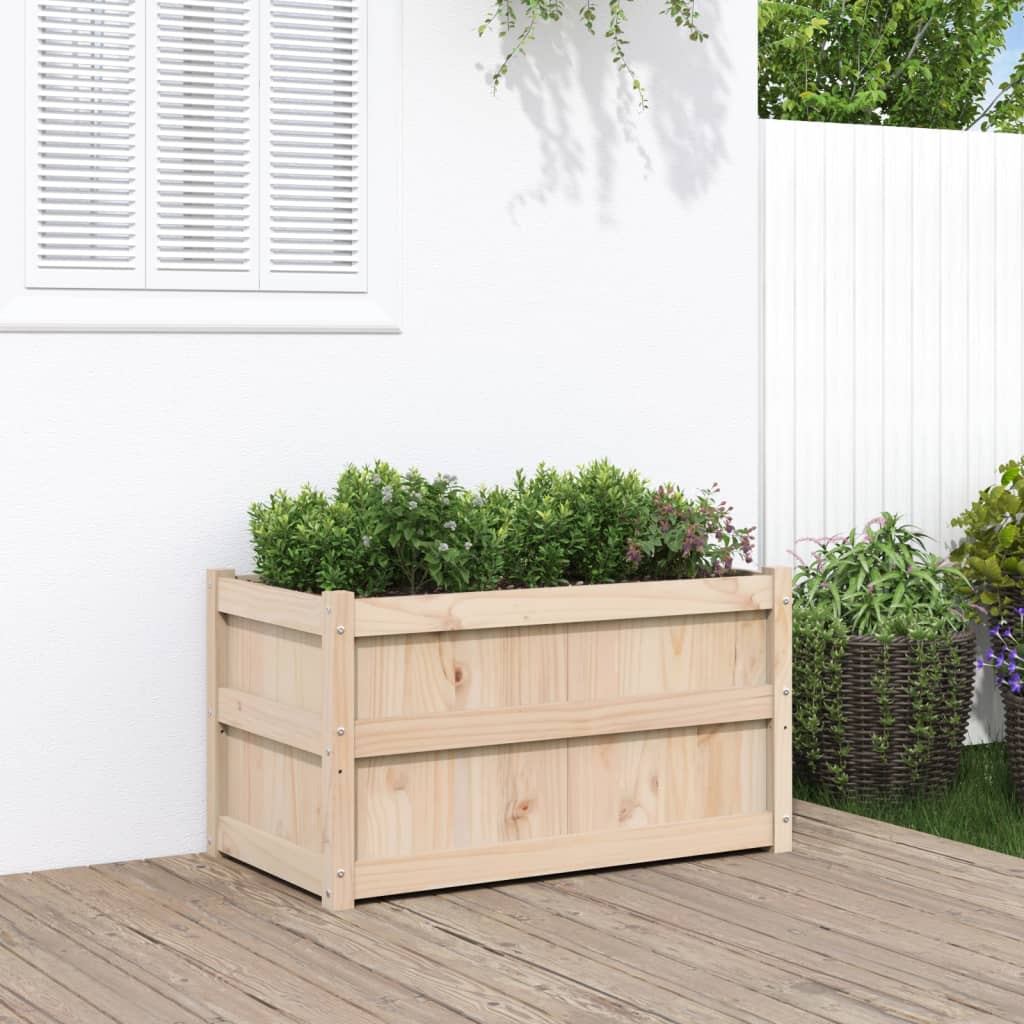 Garden Planters 2 Pcs Solid Wood Pine