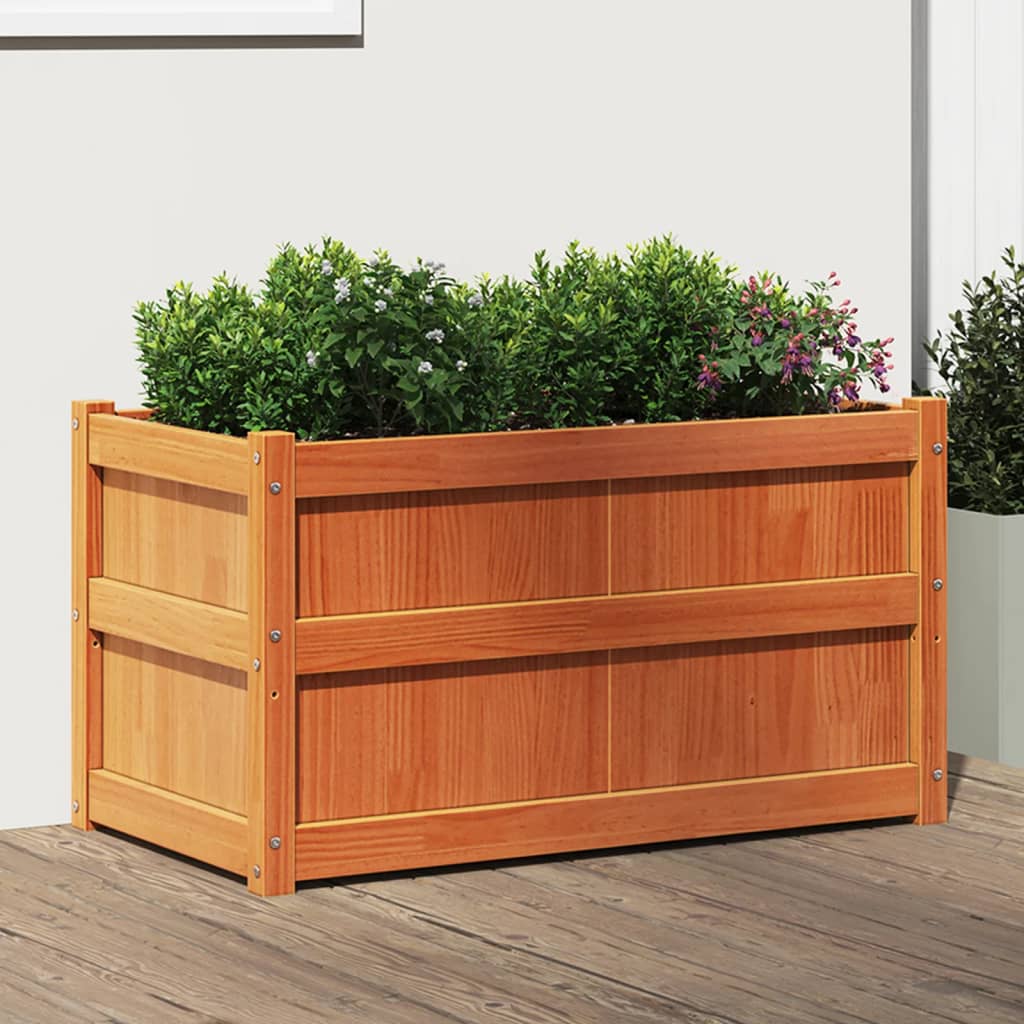 Garden Planters 2 Pcs Solid Wood Pine