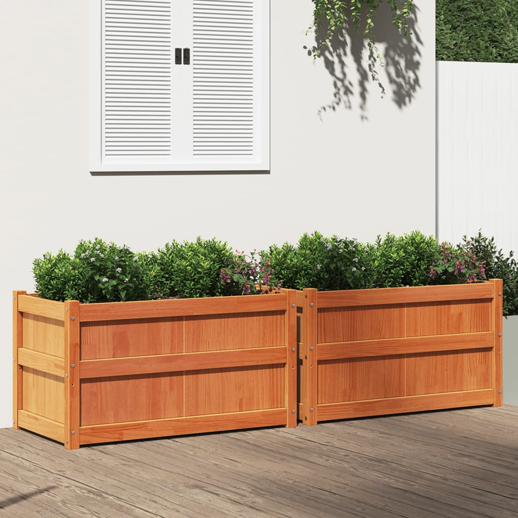 Garden Planters 2 Pcs Solid Wood Pine