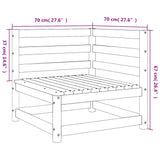 Garden Sofas Corner 2 Pcs 70X70X67 Cm Solid Wood Douglas