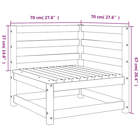 Garden Sofas Corner 2 Pcs 70X70X67 Cm Solid Wood Douglas