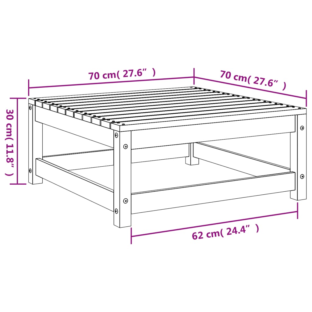 Garden Footstool 70x70x30 cm Solid Wood Douglas